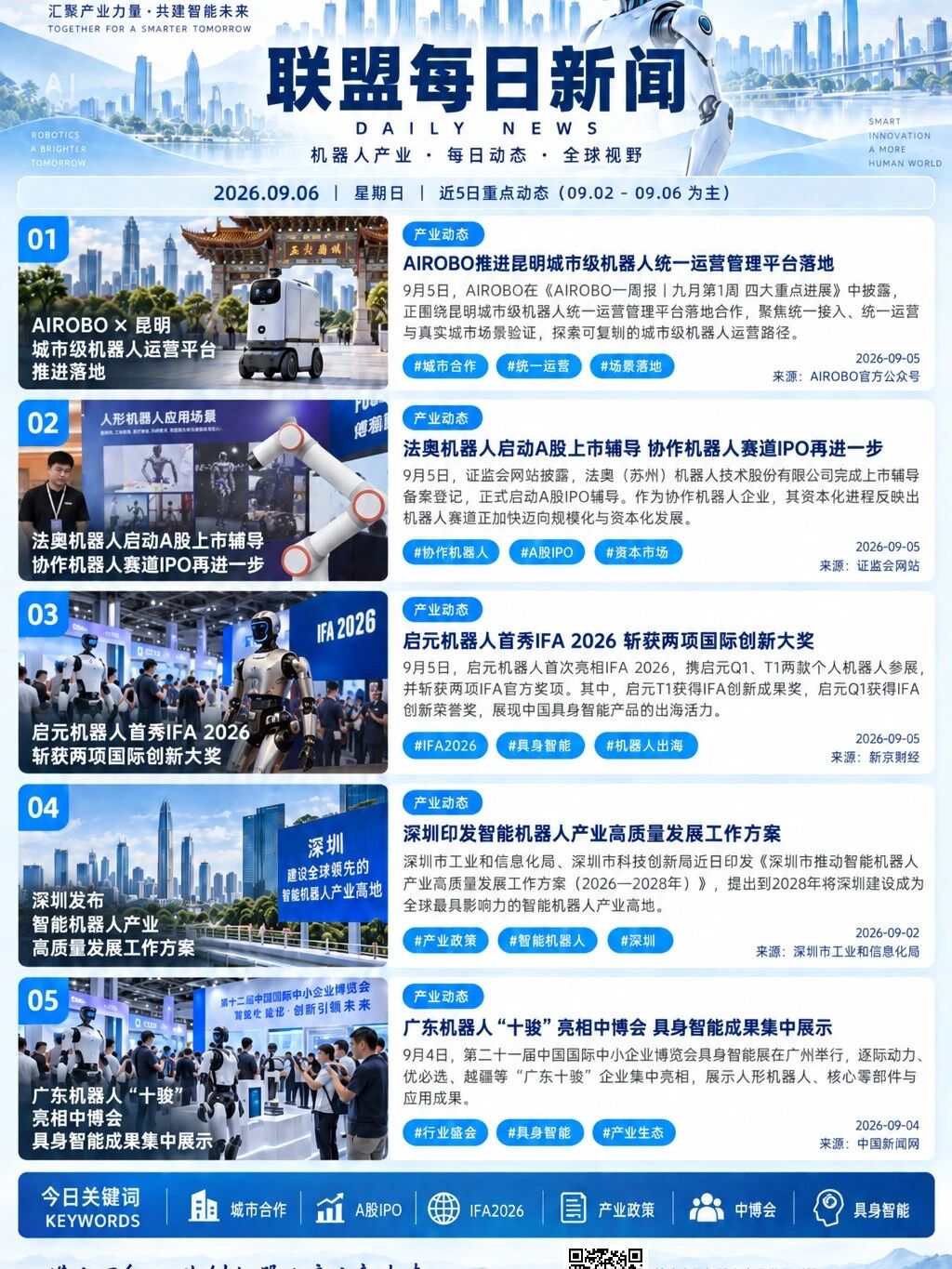 联盟每日新闻｜09.06 机器人产业重点动态
